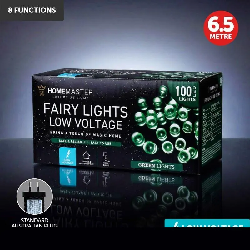 Christmas Fairy Light Low Voltage 100LED 6.5m Total Length Green 8 Function – image 4