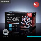 Christmas Fairy Light Low Voltage 100LED 6.5m Total Length Red & Cool White 8 Function – image 4