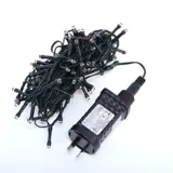 Christmas Fairy Light Low Voltage 100LED 6.5m Total Length Red & Cool White 8 Function – image 1