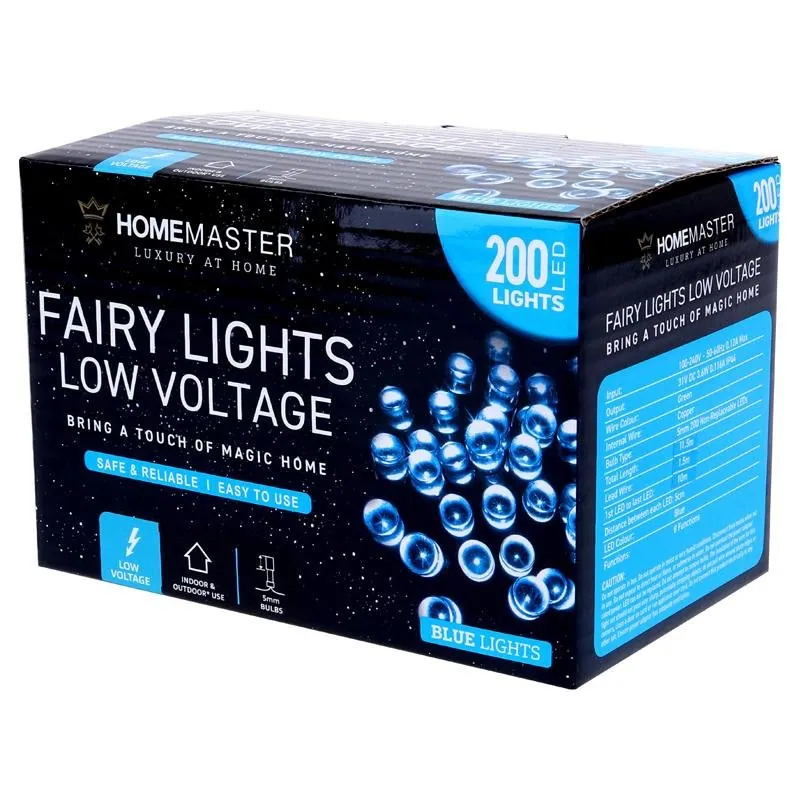 Christmas Fairy Light Low Voltage 200LED 11.5m Total Length Blue 8 Function – image 3