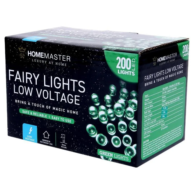 Christmas Fairy Light Low Voltage 200LED 11.5m Total Length Green 8 Function – image 3