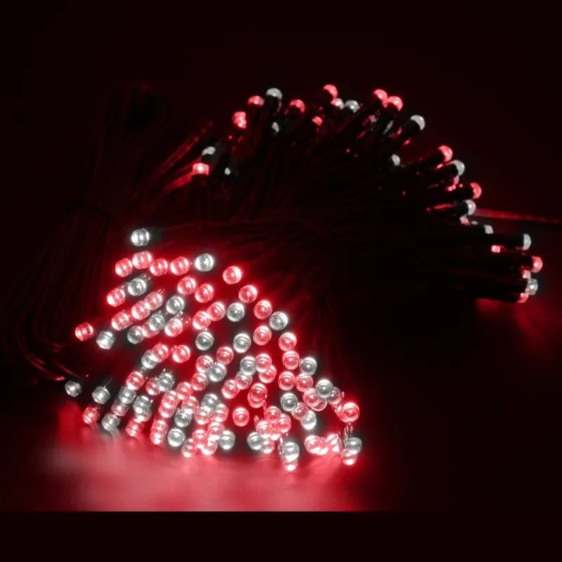 Christmas Fairy Light Solar 200LED 13.5m Total Length Red & Cool White 2 Functions – image 2