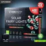 Christmas Fairy Light Solar 400LED 25.5m Total Length Red & Green 2 Functions – image 4