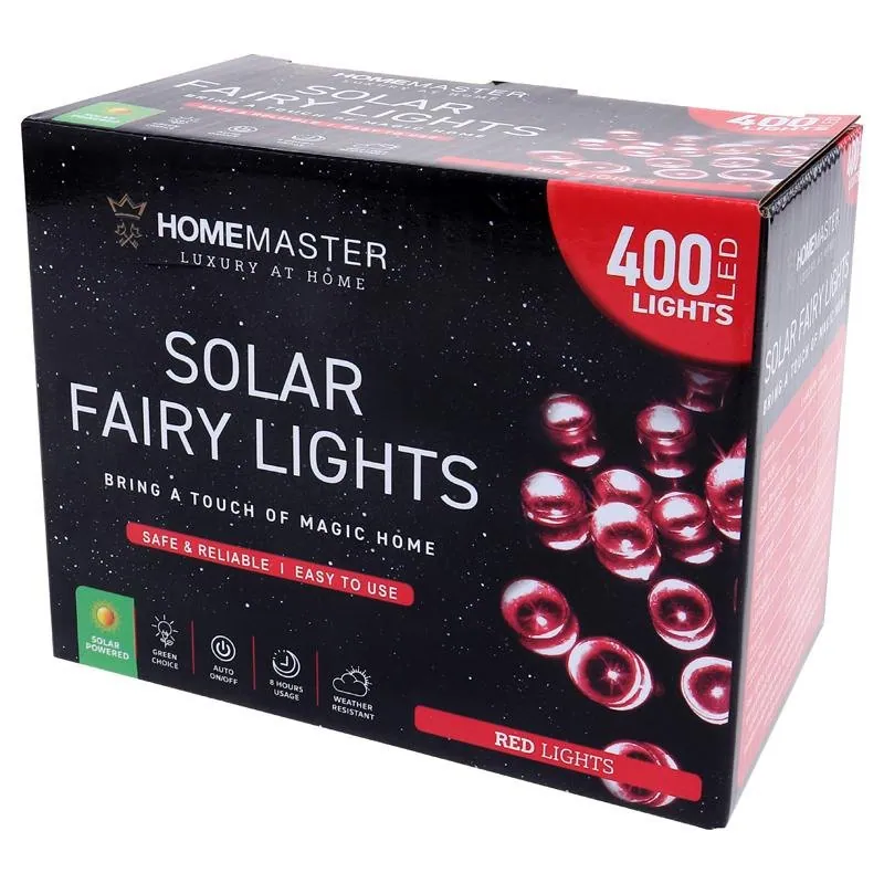 Christmas Fairy Light Solar 400LED 25.5m Total Length Red 2 Functions – image 3