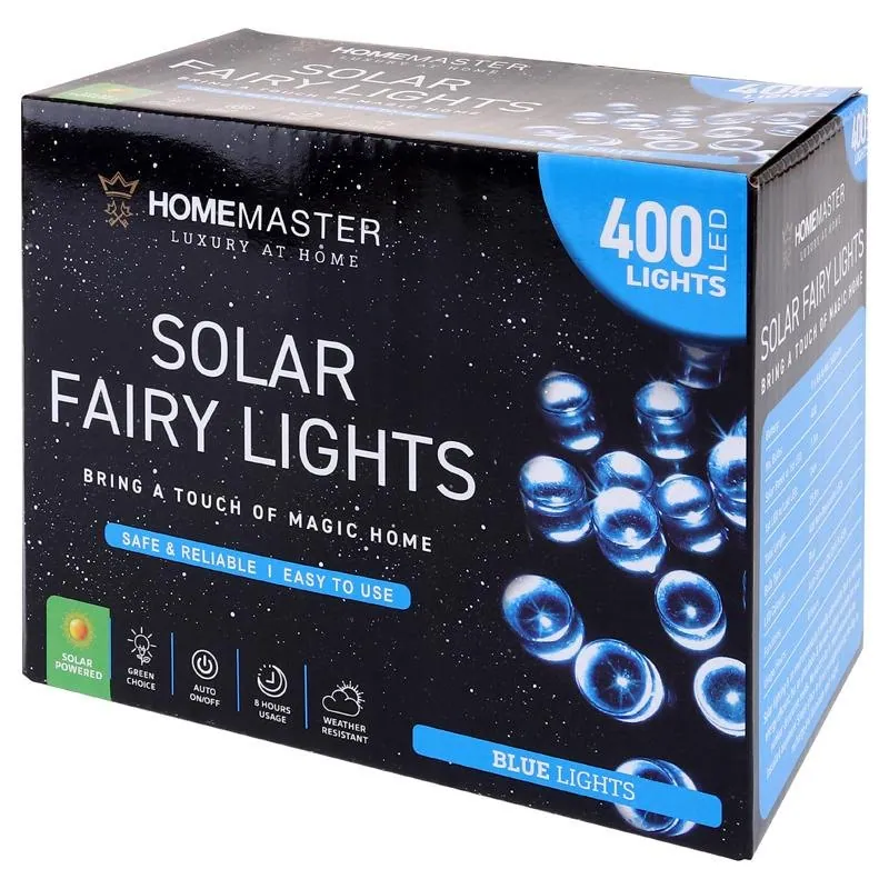 Christmas Fairy Light Solar 400LED 25.5m Total Length Blue 2 Functions – image 3