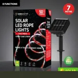 Christmas Rope Light Solar 50LED 7m Total Length Candy Cane Cool White 8 Functions – image 4