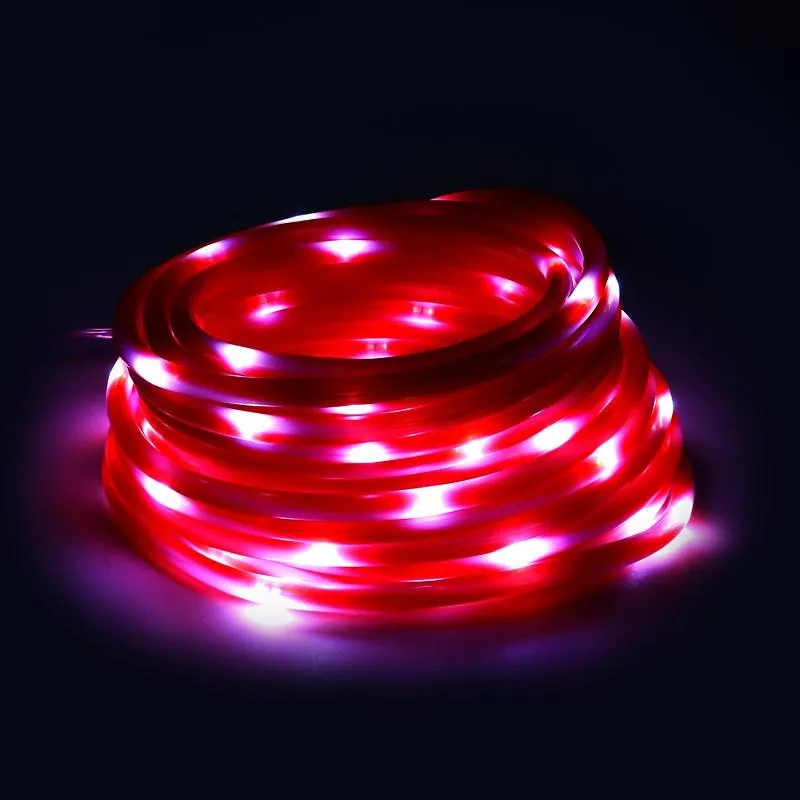 Christmas Rope Light Solar 50LED 7m Total Length Candy Cane Cool White 8 Functions – image 2