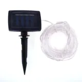 Christmas Rope Light Solar 50LED 7m Total Length Candy Cane Cool White 8 Functions – image 1