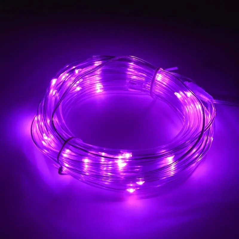 Christmas Rope Light Solar 50LED 7m Total Length Pink 8 Functions – image 2