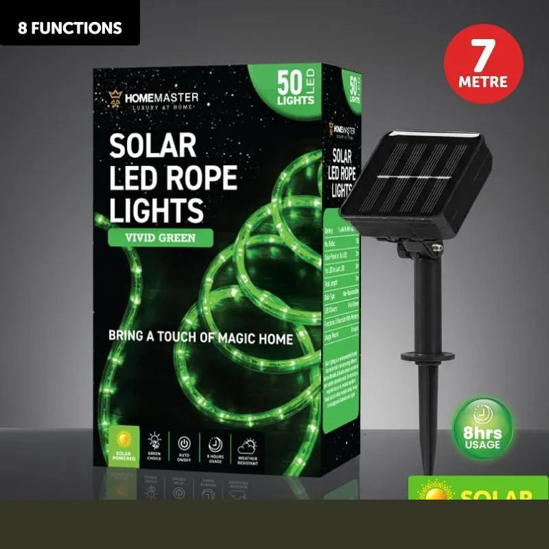 Christmas Rope Light Solar 50LED 7m Total Length Green 8 Functions – image 4