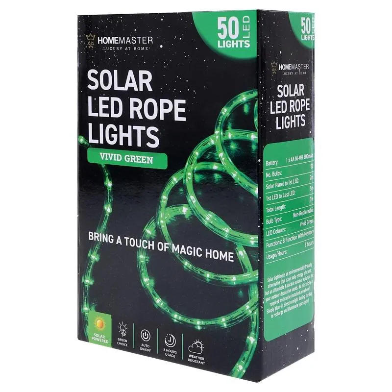 Christmas Rope Light Solar 50LED 7m Total Length Green 8 Functions – image 3