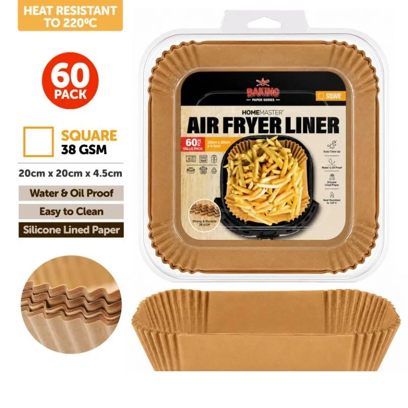 Air Fryer Liner 60pk - 20cm X 20cm X 4.5cm (h) - Square – image 4