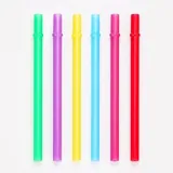Straws Reusable Wide 10pk Easy Flow Smoothie Straws 20cm X 1.2cm Assorted Colours – image 1