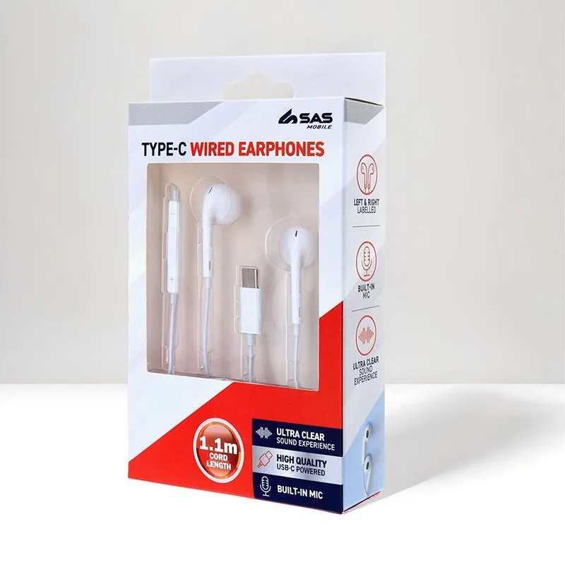 Cord Headphones Wired Usb-c Powered 114cm Total Length White Suitable for iPhone & Android Devices – image 2