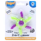 Fidget & Sensory Spinner 2in1 Transform & Spin 5cm Dia (Closed) Blue/Green & Purple/Green – image 1