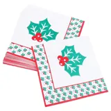 Christmas Paper Napkins Enviro Disposable 30pk 33cm X 33cm Holly Design – image 1