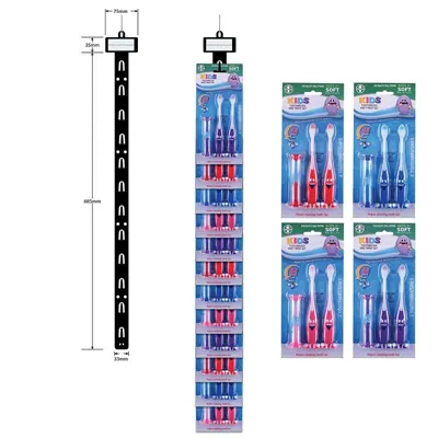 Kids Toothbrush and Timer Set Includes 2x Soft Bristle Brushes and 1x Timer Clip Strip