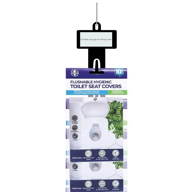 Flushable Paper Toilet Seat Covers Disposable 10pk Clip Strip – image 3