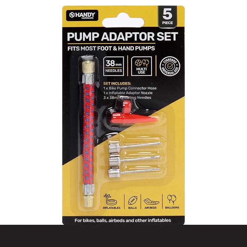 Pump Adaptor Set 5pc (Kit Includes 3 Ball Needles, 1 X Inflatable Adaptor and 1 X Pump Connector Hose) Clip Strip – image 4