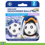 Shoe Deodorising Balls 2pc - Lavender Scented, Soccer Ball Design Clip Strip – image 4