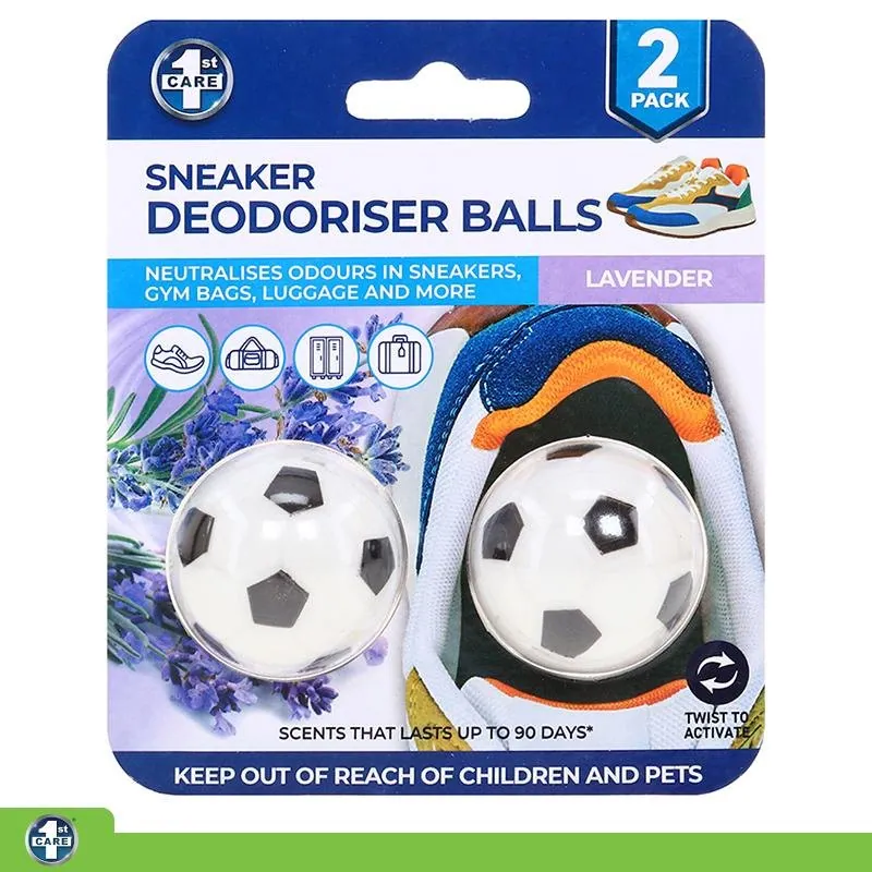 Shoe Deodorising Balls 2pc - Lavender Scented, Soccer Ball Design Clip Strip – image 4
