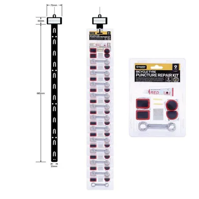 Bicycle Puncture Repair Set 9pc Clip Strip