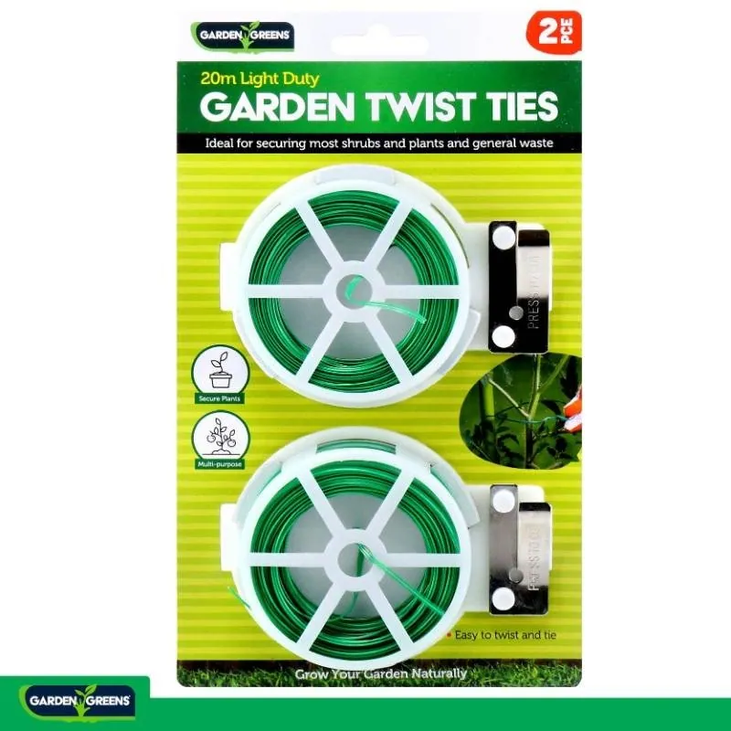 Plant Twist Tie with Cutter 20m Each 2pk Green Clip Strip – image 4