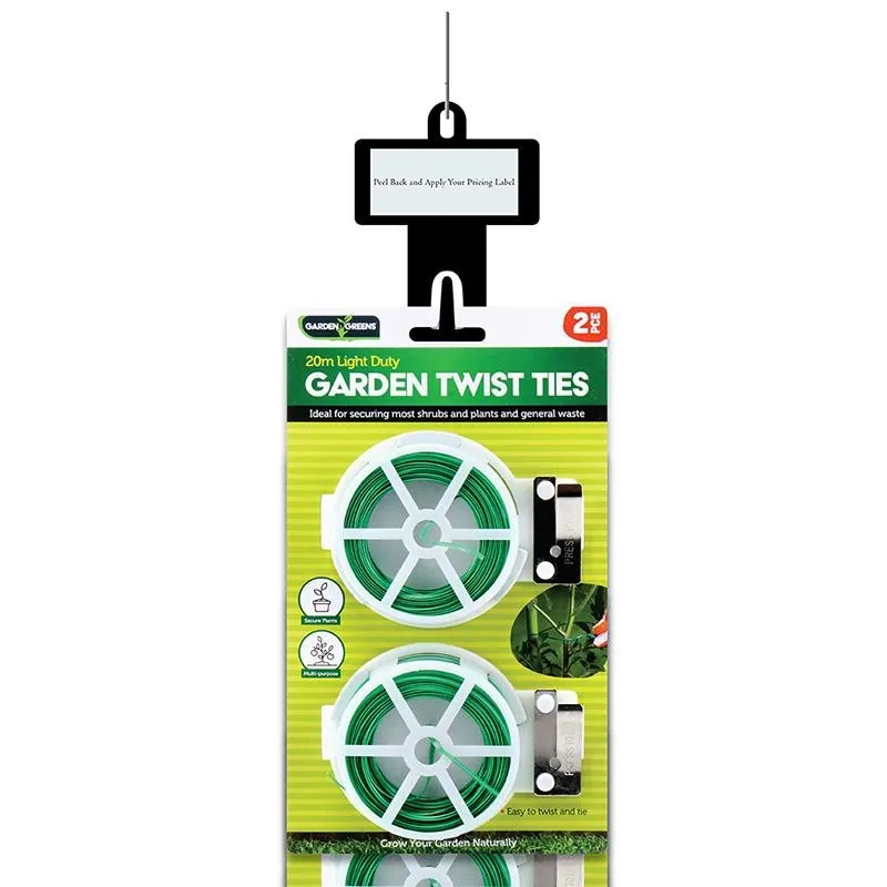 Plant Twist Tie with Cutter 20m Each 2pk Green Clip Strip – image 3