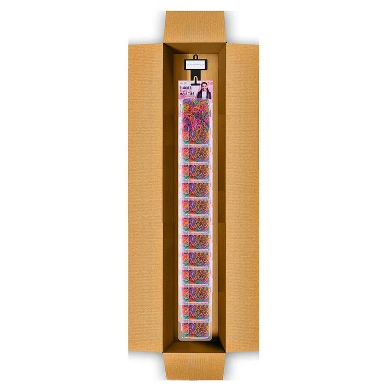 Hair Elastic Mixed Colour 600pc Clip Strip – image 2