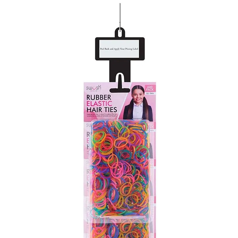 Hair Elastic Mixed Colour 600pc Clip Strip – image 3