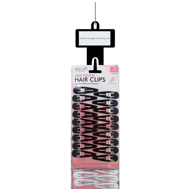 Hair Clips One Touch 18pk - 45mm - 3 Assorted Packs Clip Strip – image 3