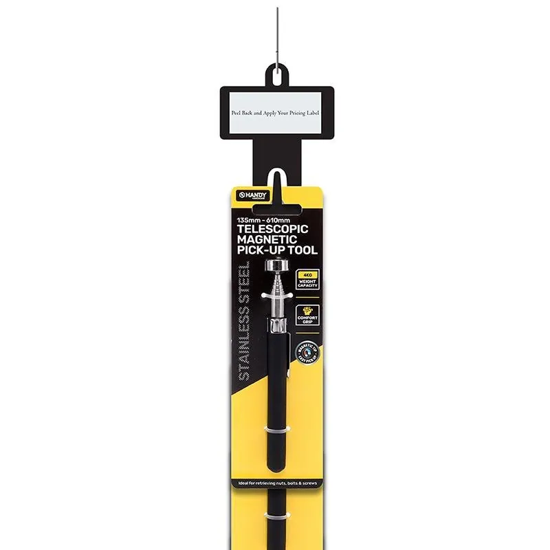 Telescopic Magnetic Pick Up Tool Black (Extends From 130mm - 600mm) Clip Strip – image 3