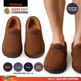 Slippers Premium Mens Slip on Faux Fur Lined Brown, Grey, Navy & Light Brown 4 Sizes: S,m,l,xl – image 4