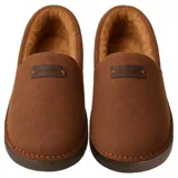 Slippers Premium Mens Slip on Faux Fur Lined Brown, Grey, Navy & Light Brown 4 Sizes: S,m,l,xl – image 1