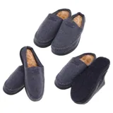 Slippers Premium Mens Slip on Faux Fur Lined Brown, Grey, Navy & Light Brown 4 Sizes: S,m,l,xl – image 2
