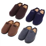 Slippers Premium Mens Slip on Faux Fur Lined Brown, Grey, Navy & Light Brown 4 Sizes: S,m,l,xl – image 3