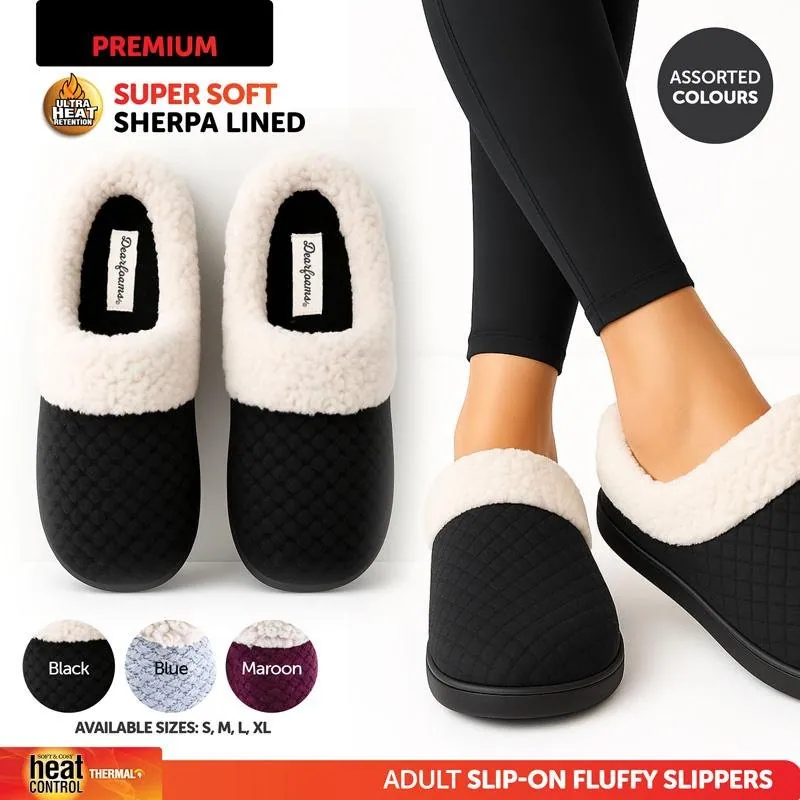 Slippers Premium Womens Sherpa Lined Assorted Colours 4 Sizes: S,m,l,xl – image 4
