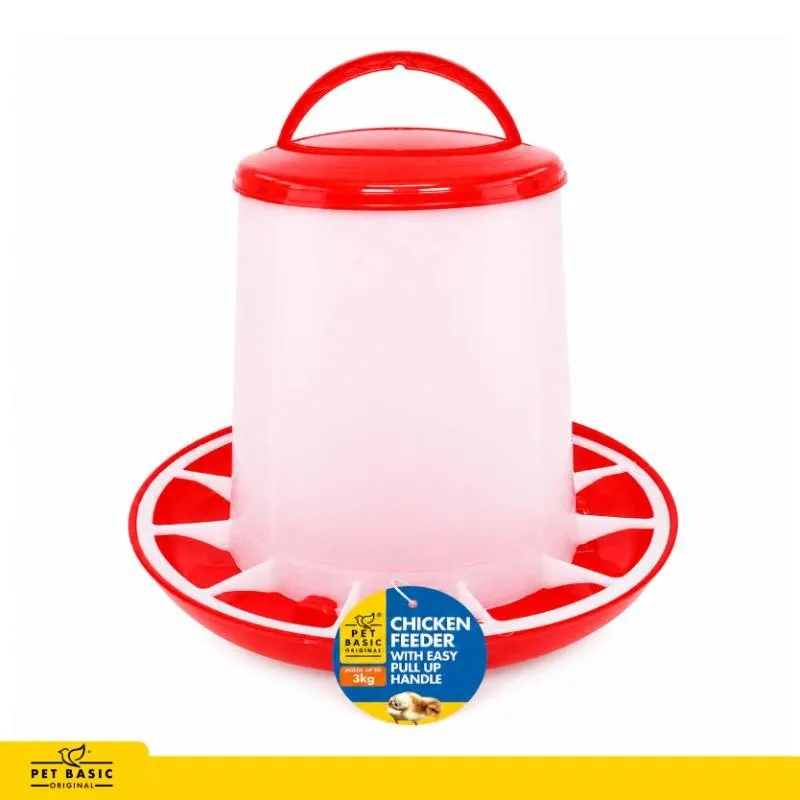 Chicken Feeder with Easy Pull-Up Handle Holds Up To 3kgs 27cm X 26cm – image 4