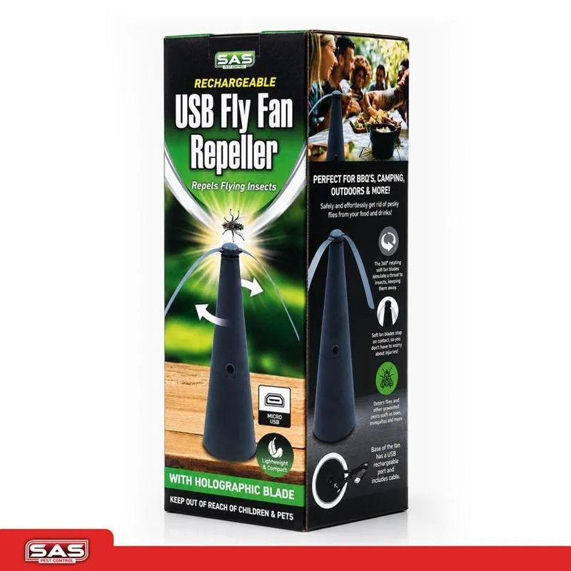 Fly Away Fan USB Recharge 24cm X 8cm X 8cm (Grey) – image 4