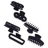 Hair Claw Clips 1pk Matt Finish, Black, Brown & Latte Colour, 3 Assorted Designs 9cm – image 2