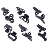 Hair Claw Clips 2pk Matte Finish, Black, Brown & Latte Colour, 6 Assorted Designs 7cm – image 2