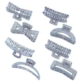 Hair Claw Clips 9.5cm, Pink, Clear, Blue & Grey 4 Assorted Designs – image 2