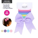 Hair Ties 11pc Includes 1 Bow Tie & 10 Hair Ties Pastel Colours – image 4