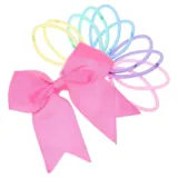 Hair Ties 11pc Includes 1 Bow Tie & 10 Hair Ties Pastel Colours – image 2