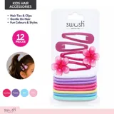 Hair Clip Set 12pc Includes 4 Clips & 8 Hair Ties Assorted Colours – image 4