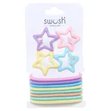Hair Clips Set 12pc Includes 4 Clips & 8 Hair Ties Assorted Pastel Colours – image 1