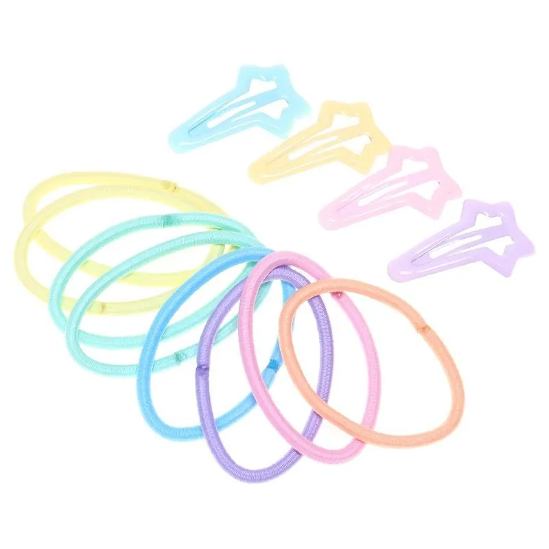 Hair Clips Set 12pc Includes 4 Clips & 8 Hair Ties Assorted Pastel Colours – image 2