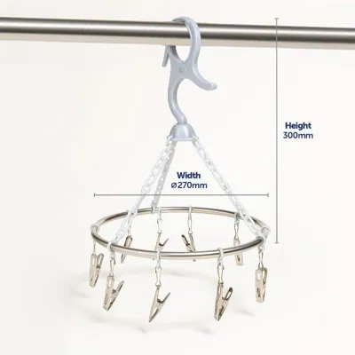 Pegs Hanging Airer with 9 Pegs – Stainless Steel