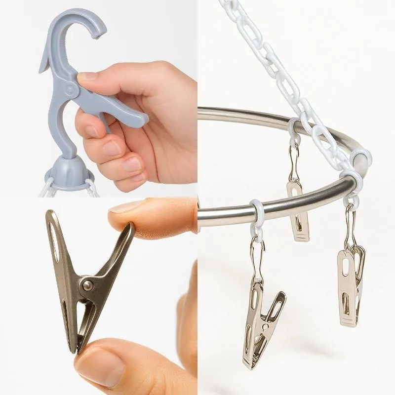 Pegs Hanging Airer with 9 Pegs – Stainless Steel – image 3