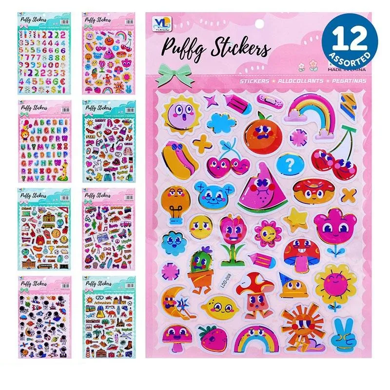 Sticker Set 3D 9 Assorted Designs 20cm X 25cm – image 2